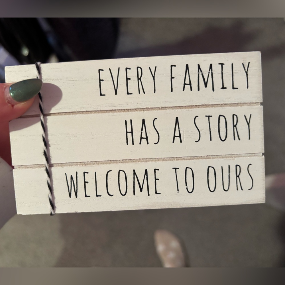 White Wooden Family Sign